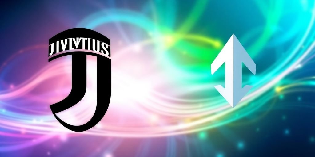 Logo di Juventus e Tether su sfondo innovativo.
